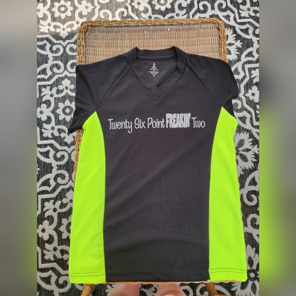Running shirt in small, 26. freaking 2, because 26.3 would be crazy